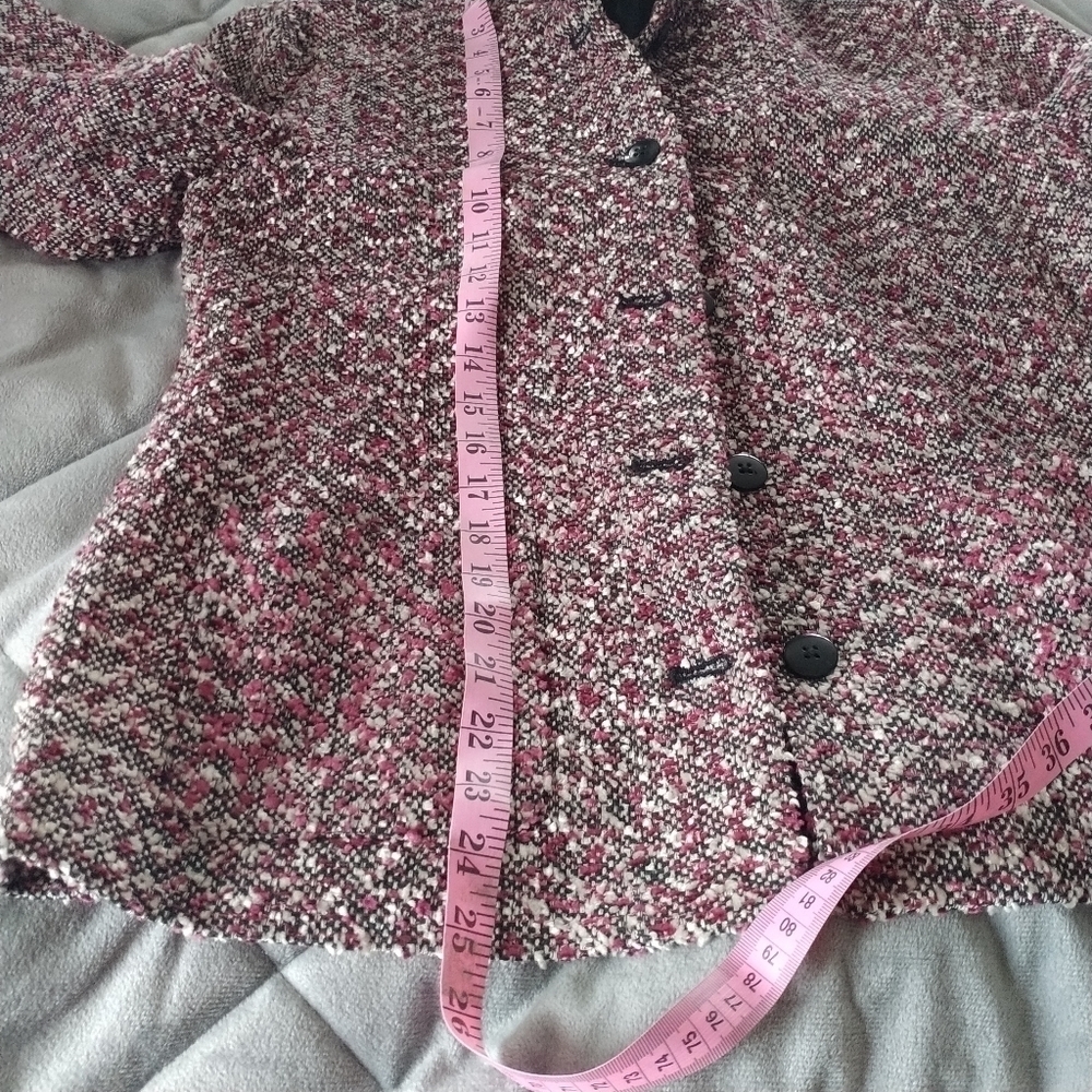 Appleseed's Petite Woven Nubby Classic Button front Blazer Jacket 10P - Picture 12 of 15